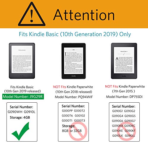 Image of CoBak Clear Case for 6 Inch Kindle 10th Generation (2019 Released) - Shockproof Ligthwheight Slim Soft TPU Back Cover, Clear