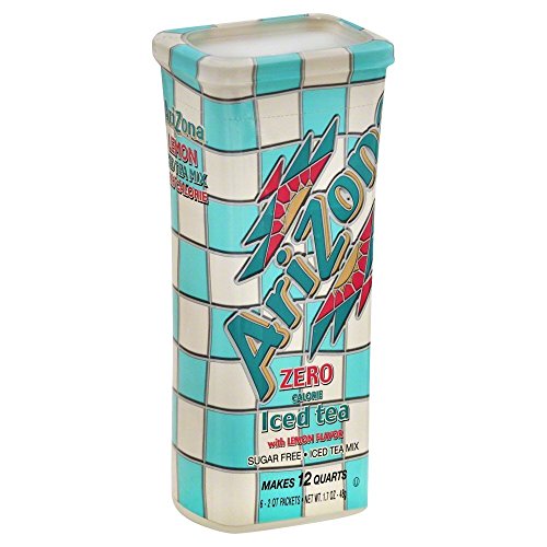AriZona Iced Tea Mix, Sugar Free Lemon Iced Tea, Each Tub Makes 12 Quarts, 6 Count