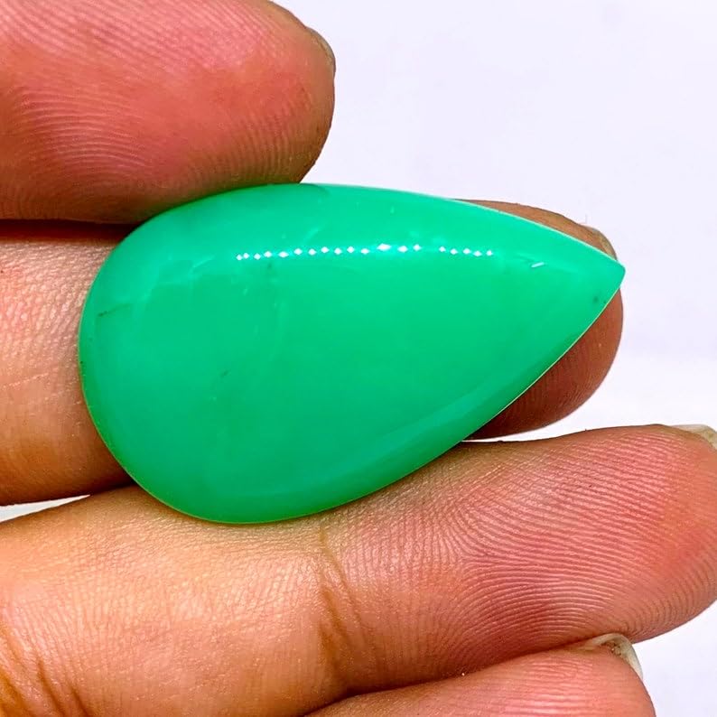 Pierre gemme chrysoprase 32x20x7mm pour création de bijoux DIY - 4