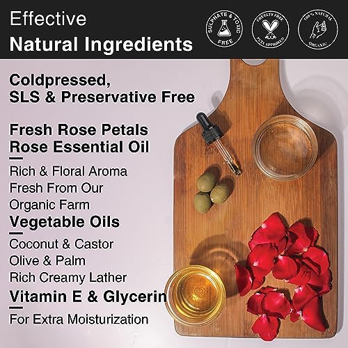 Image of Soulflower Sweet Rose Soap Handmade, 100% Pure, Natural & Cold processed Grade 1 BIS Standard Premium & Luxurious Soap with Essential Oils, Exotic Herbs & Aroma, 150g