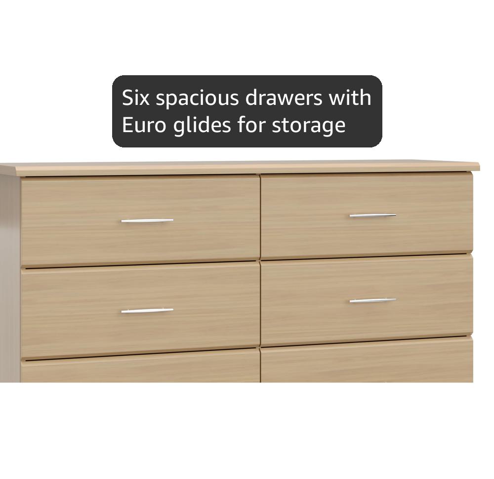 Storkcraft Brookside 6-Drawer Dresser (Driftwood) – GREENGUARD Gold Certified, Wood Dresser for Bedroom, Kids & Nursery Storage Chest, Safety Interlocking Drawers, Pre-Installed Tracks, Kids Chest