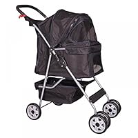 Algopix Similar Product 1 - Black 4 Wheels Pet Stroller Cat Dog