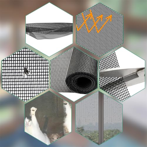 Katzenschutz Gitter 1,22X2,55M Haustiere Bildschirm tür Insektenschutz Fenster Insektenschutzgitter Fliegengitter Gewebe Fliegengitter Katzensicher Fliegennetz für Türen