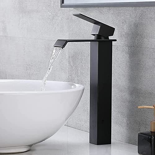 Robinet cascade mitigeur en acier inoxydable haut pour vasque à poser