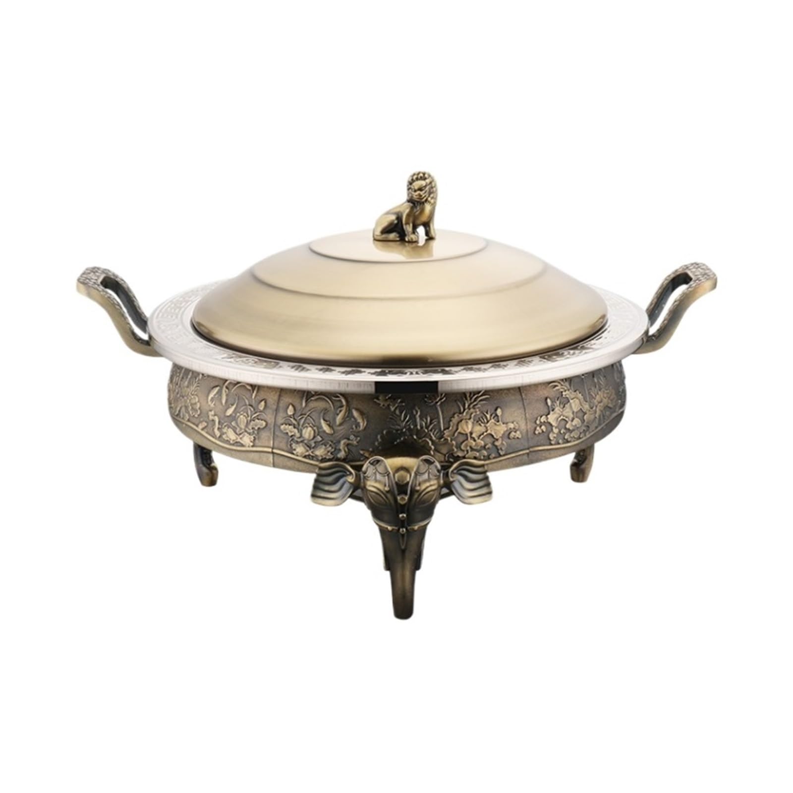 Zestaw naczyń kuchennych w formie bufetu ze stali nierdzewnej z gorącym garnkiem, wytłoczony w stylu retro(Ancient Bronze)