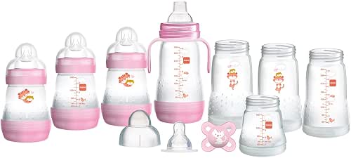 MAM Easy Start Biberons Anti-Coliques Auto-Stérilisants, Kit de Démarrage, Rose,