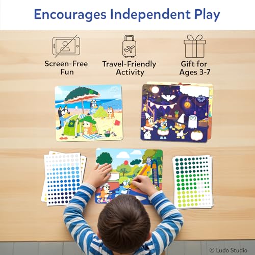 Image of Skillmatics Bluey Dot It Sticker Activity - Mess-Free Fun for Kids, 500+ Stickers, Craft Kits, DIY Activity, Travel Toys, Gifts for Boys & Girls Ages 3, 4, 5, 6, 7
