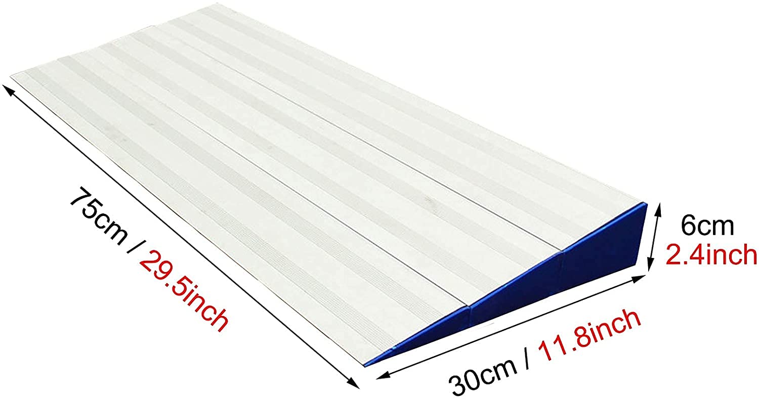 Aluminium-Einstiegsschwellenrampe für Rollstühle/Zuhause/Stufen/Türen/Treppen, 3er-Pack leichte tragbare rutschfeste Bordsteinrampen