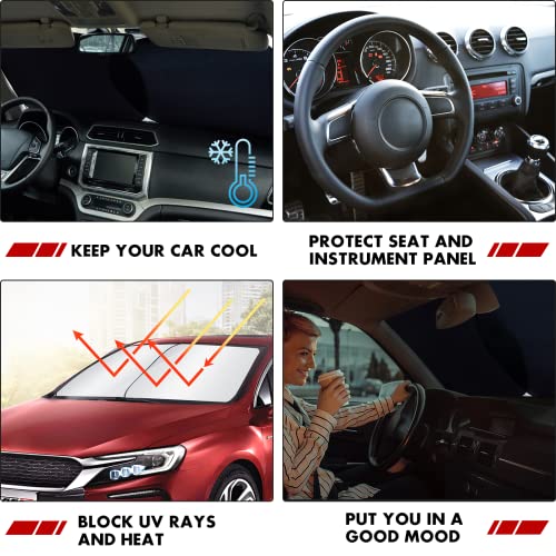 Foldable 2 Piece Car Windshield Sun Shade Cover, Auto Sun Shield Heat Protector For Front Window, Car Sunscreen Uv Reflector Protect Dashboard Seat From Fade And Crack, Medium 28X31 Inches. #TOP5