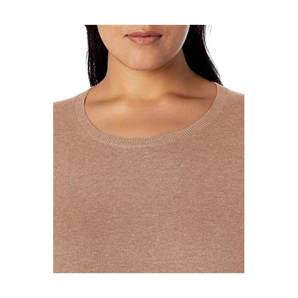 Amazon Essentials Women's Long-Sleeve Lightweight Crewneck Sweater (Available in Plus Size), Camel, 2X