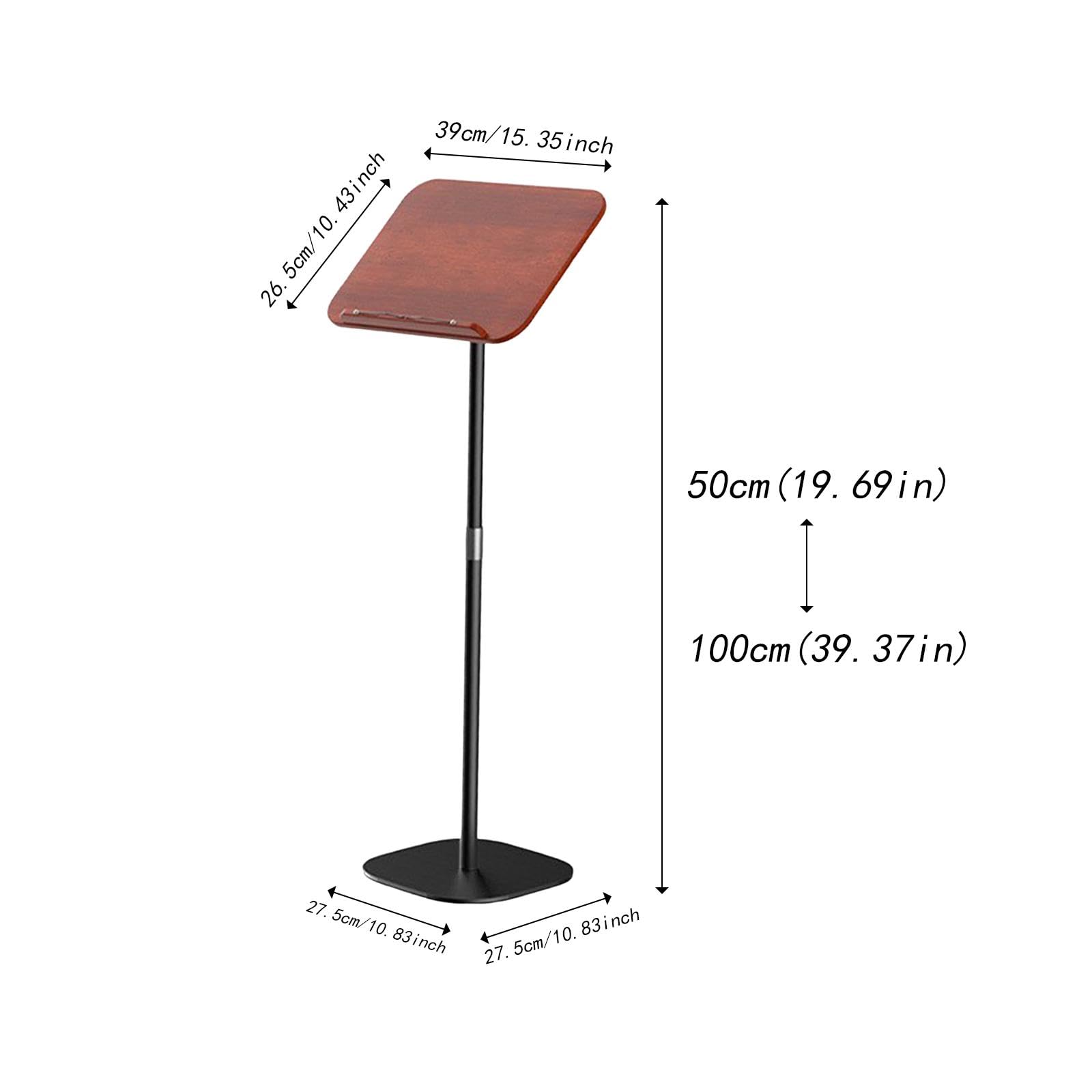 da Terra Porta Libro da Pavimento Supporto per Spartiti Espositore di Legno con Telaio in Acciaio Resistente agli Urti Adatto per Uso, da 50 a 100 Cm