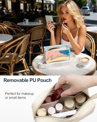 Image of PACKISM Clear Bag for Stadium Events - Clear Purses for Women Transparent Crossbody Messenger Bag for Concerts Game Day