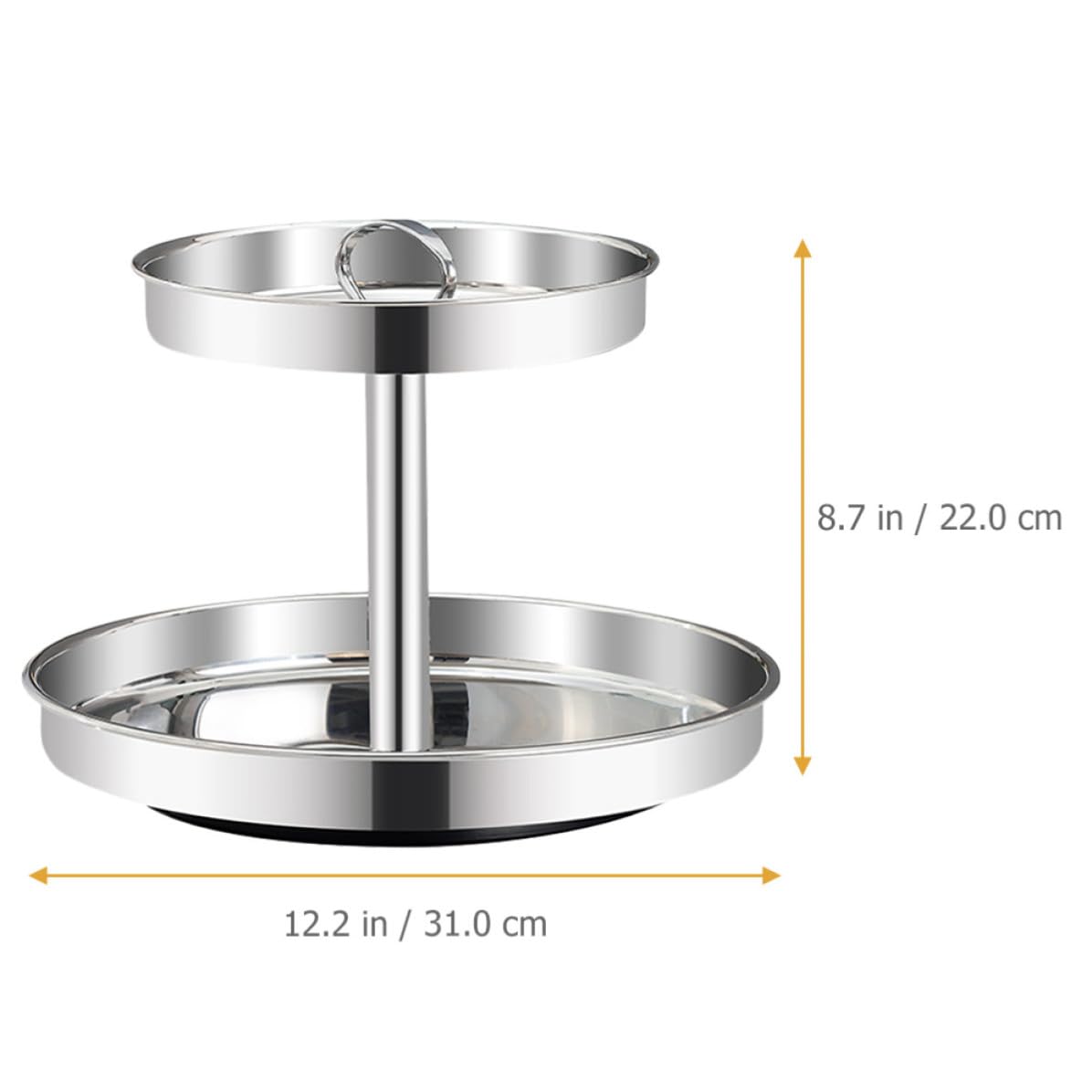 Operitacx Plateau à Gâteau en Métal Double Couche en Acier Inoxydable, Plateau Ménager Pratique et Portable pour Fruits et Légumes, Cuisine et Service