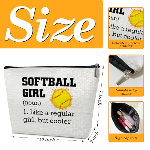 Softball Gifts Makeup Bag, Inspirational Gifts for Players Team Coaches Lovers Women, Sports Stuff Accessories, Softball Girl Cosmetic Bags for Purse2