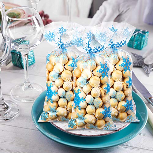 Blulu 100 Pcs Snowflake Cello Bags
