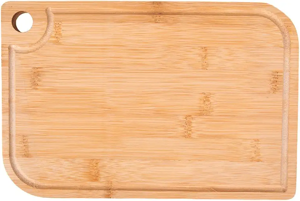 Tabua de Corte Carnes Legumes Churrasco Bambu 34 x 24cm Rústica Cozinha Servir