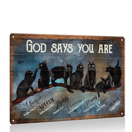 Pejinlu God Says You Are Black Cat Wall Art Christian