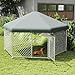 UISEBRT Hundezwinger Hundehütte Outdoor Hundehaus 280x250x165 cm UV- & Wasserdicht Hundekäfig mit Dach aus 420D Oxford-Gewebe Welpenlaufstall Verschließbares Riegelsystem und Sicheres Design