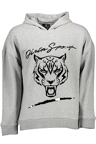 Pull en coton gris Plein Sport taille L pour homme confortable