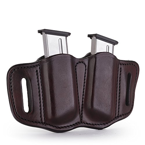 1791 Gunleather Mag Holster 2.1 - Double Mag Pouch for Single Stack Magazines, OWB Magazine Pouch for Belts