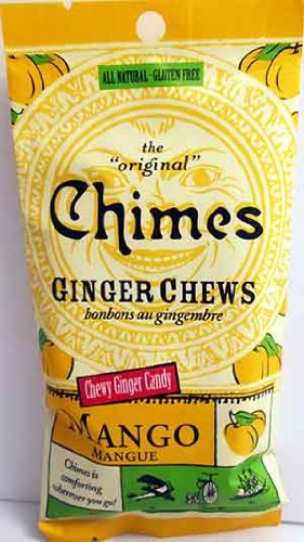 Chimes Gourmet Gluten-Free Mango Ginger Chews 1.5 oz pack of 3
