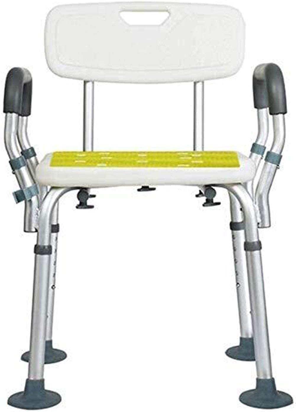 Taburete de Ducha Silla de baño con apoyabrazos Baño con apoyabrazos Aluminio Ligero Ajustable Antideslizante Almohada Embarazada Stock Blanco 200 Kg Taburete de Ducha, Taburete de