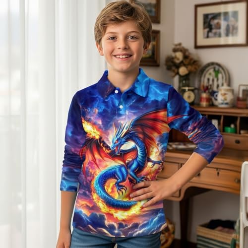 HUIACONG Kids Shirts for Boys Girls Long Sleeve Tops for Children3