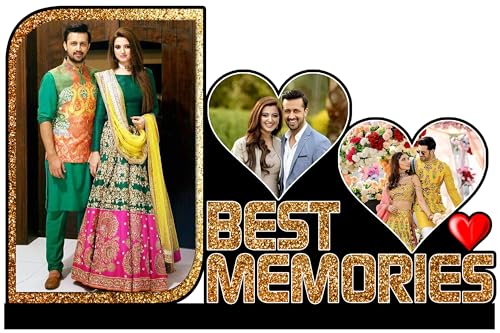 Image of Customized Photo Frame for Gifts | Personalized Best Memories Photo Collage Frame with Custom Photo Printing | Couple Anniversary, Wedding, Engagement, Birthday & Valentine Gift