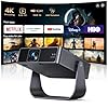 Proiettore Portatile【Smart TV & 1000+ Canali Live】Mini Proiettore 4K Smart TV Compatibile con Netflix, Rotazione 330°, Auto Focus WiFi Bluetooth, 1080P Nativo, Videoproiettore soffitto casa/campeggio