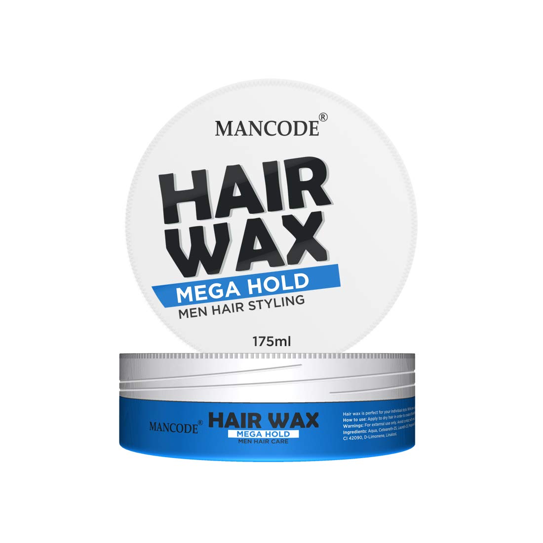 MAN CODE Hair Wax Mega Hold For Massive Hold, Shining And Conditioning Hair, Twisting & Smooth Edges, 175Ml