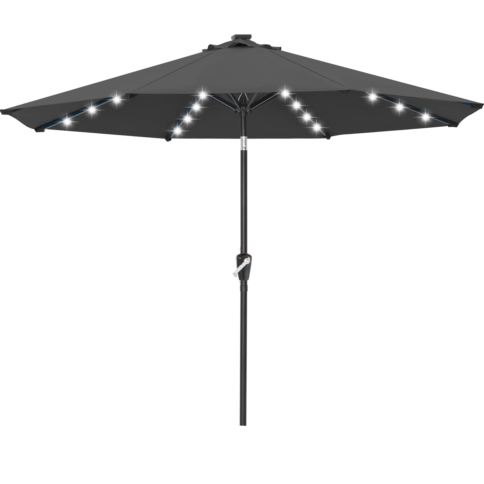 ABCCANOPY Solar Led Patio Umbrella with 32 Lights 10FT(Dark Gray)