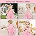 HONGTEYA Baby Girl 1st Birthday Outfit Girl First Birthday Clothes One Year Old Gifts Romper Tulle Summer Newborn Dress Pink-dot