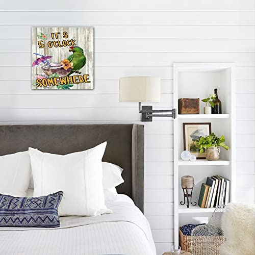 Cadeau déco idéal : plaque bois flamant rose 40 cm - 6