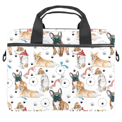 Sacoche PC 13.3 pouces imprimé bouledogue multicolore idéale pour le bureau