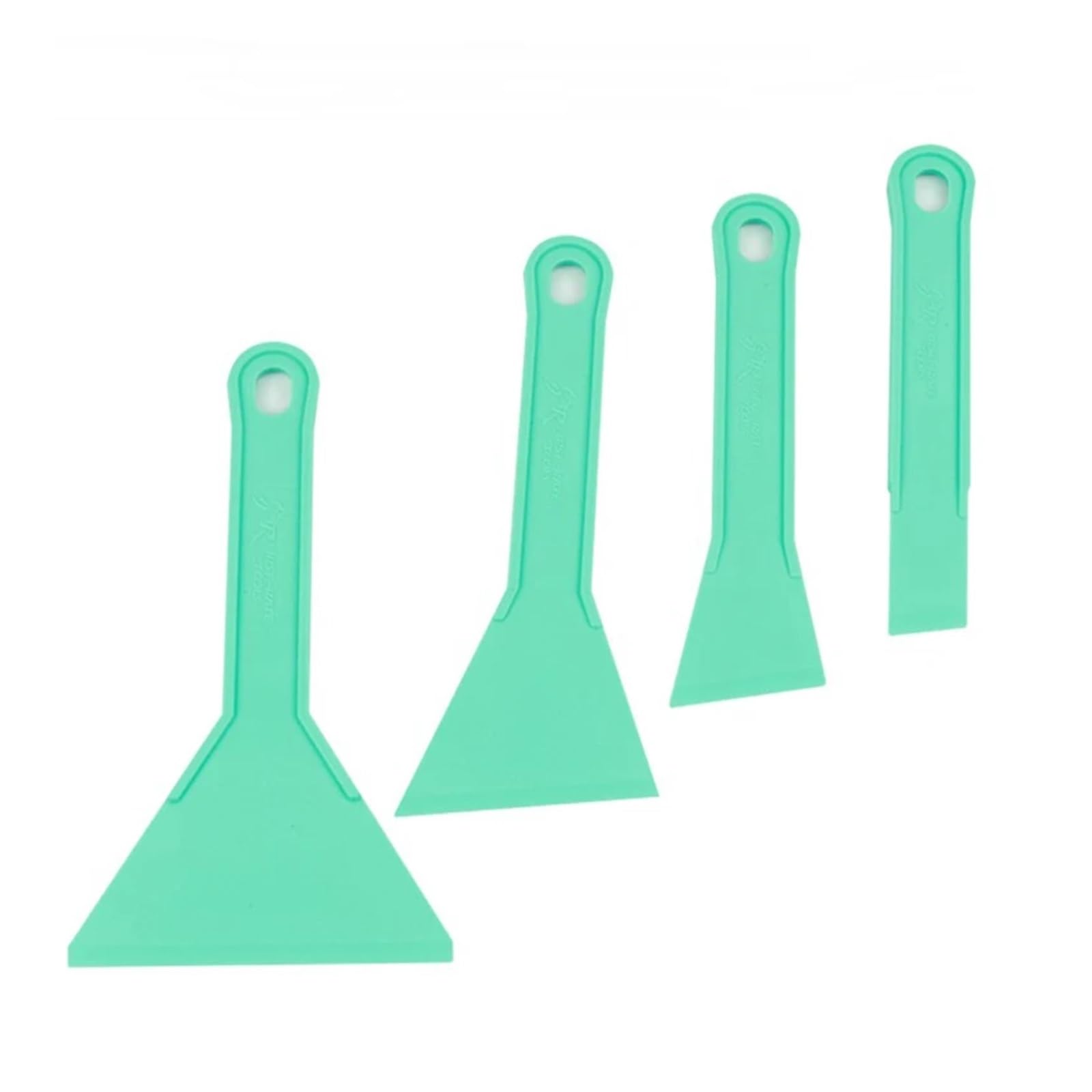 Raspador De Vidrio Kit de 4 raspadores de plástico Duro for Limpiar Adhesivos, removedores de Ventanas, vidrios, envolturas de Autos, escobilla de Goma.