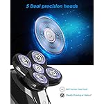 Electric Shavers for Men Bald Head Shaver LED Display 5-in-1 Faster-Charging 5D Floating Waterproof Electric Rotary…