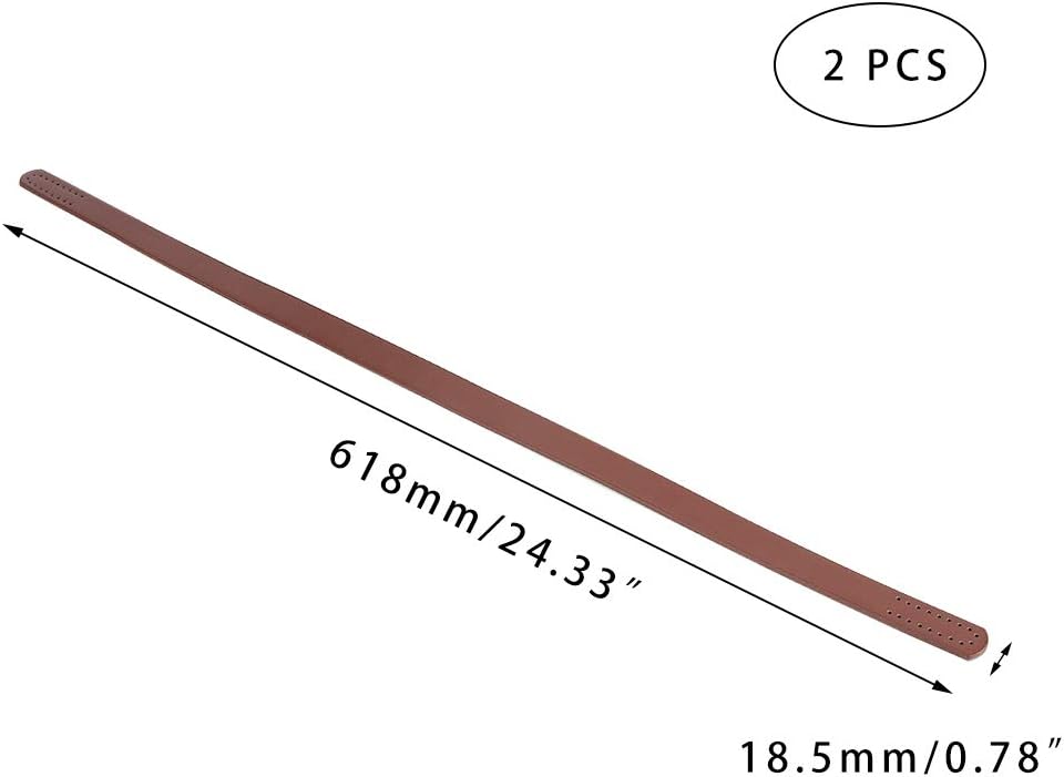 PH PandaHall 1 Pair(2pcs) 23 Inch Imitation Leather Purse Handles Handbags Shoulder Bag Strap Replacement with Alloy Clasps for Purses Making Supplies, Coconut Brown