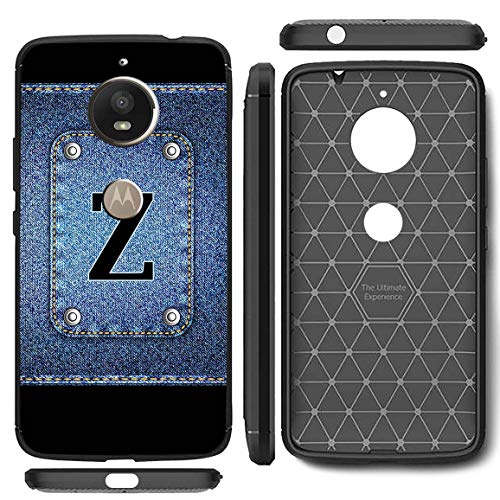 Image of Amazon Brand - Solimo Designer Button Jeans Alphabet-Z Printed Soft & Flexible Hybrid Back Case Mobile Cover for Motorola Moto E4 Plus