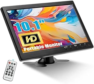 CAMECHO 10.1 Inch Portable Monitor HD 1024 * 600 Display Monitor CCTV Integrated Speaker with HDMI-VGA-AV-BNC Connector Co…
