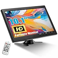 CAMECHO 10,1" Monitor portatile HD 1024 * 600 Display Monitor CCTV Altoparlante integrato