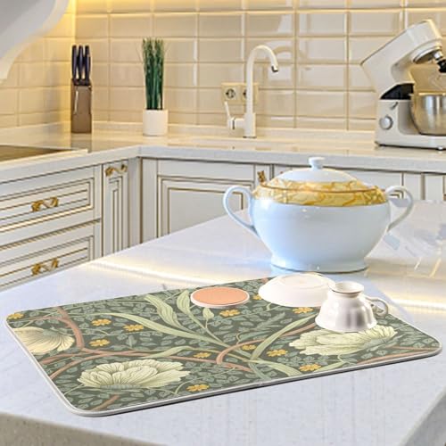 Tapis de séchage microfibre absorbante cuisine ALAZA imprimé William Morris 45,7x61 cm - 5