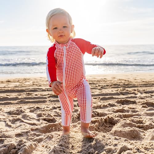 Image of SwimZip UPF50+ Boys Swim Shirt, Long Sleeve One Piece Kids Sunsuit