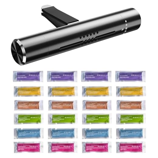 Juego de 25 ambientadores para coche, ambientador interior para coche, con 24 varillas aromáticas para rejilla de ventilación y aire acondicionado, eliminación de olores y distribución automática del