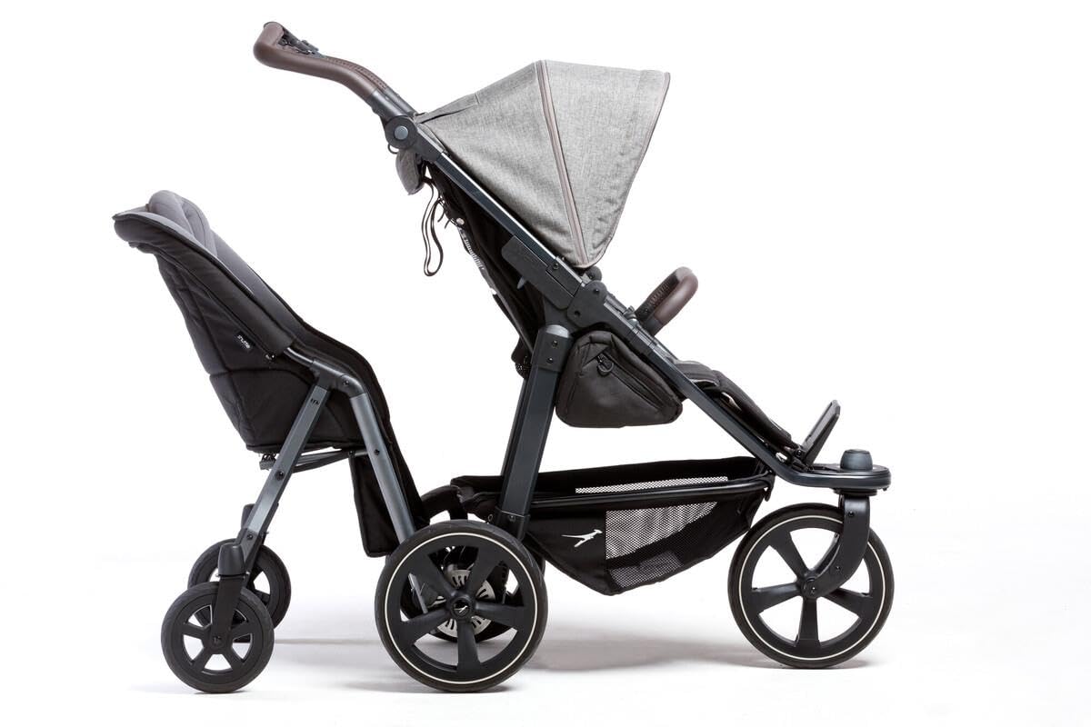 Réhausseurs de siège de marque TFK. Modèle Zweitsitz & Geschwistersitz Shuttle 2 für Mono/Duo/Joggster/Twin - Black Grey