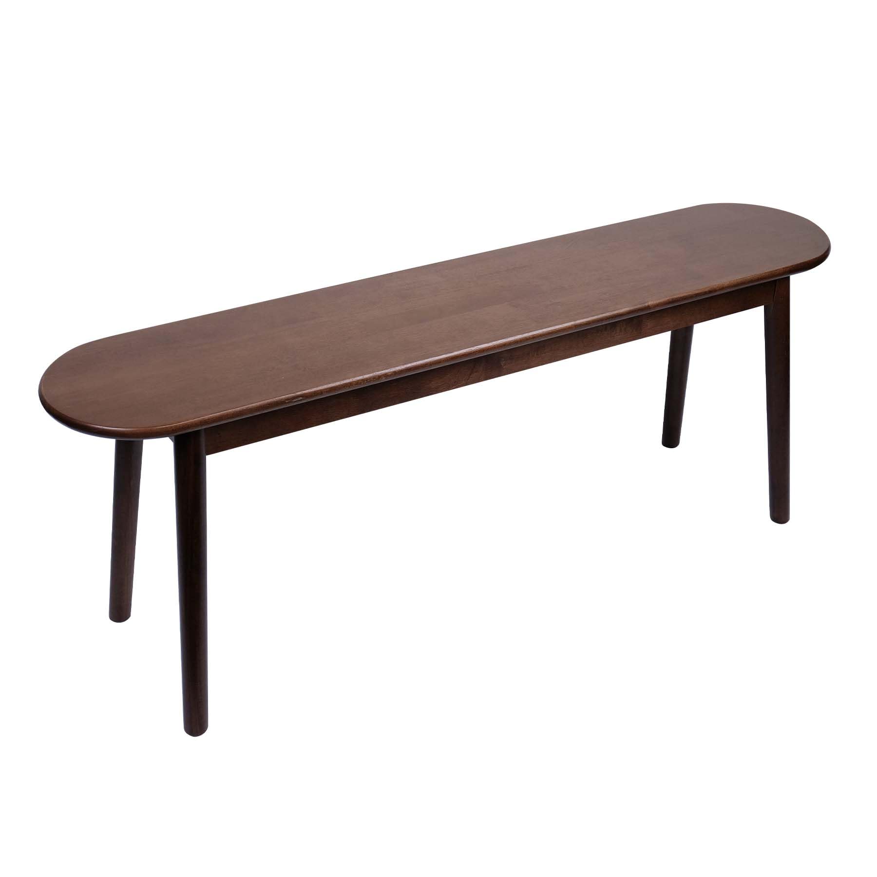 Cttasty Entryway Bench, Solid Wood Dining Bench, Midcentury End of Bed Bench w/Rounded Corner, Outdoor Bench w/Robust Construction, Bedroom Bench, 10.24" W x 17.72