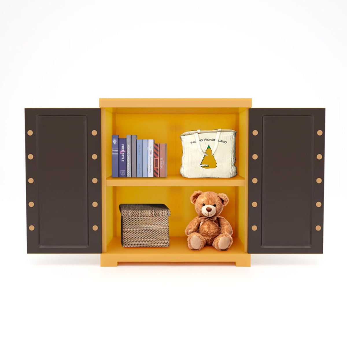 Nilkamal SpaceMax 2 Shelves Plastic Bookshelf with 3-Year Warranty| Multipurpose Storage Cabinet & Book Rack for Home | Du...