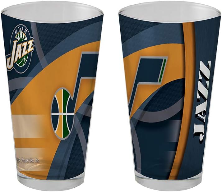 The Memory Company NBA Team Logo Pint Glass, Carbon Design, 16oz