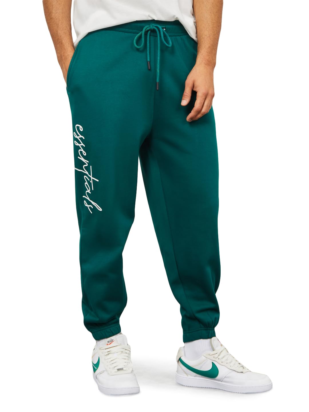 styli Men’s Fit Jogger Pants | Cotton Pull-On with Slogan Print and Slip Pockets | Casual Wear for Men & Boys Green-picture-38