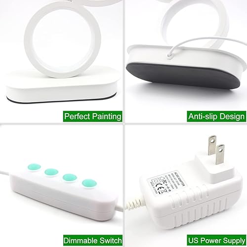 Miniatura 7 de LENIVER Juego de 2 lámparas de mesita de noche, moderna lámpara de mesa regulable, lámparas creativas únicas para mesita de noche, lámpara de