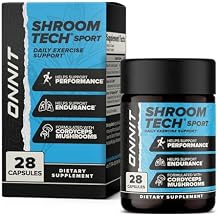 ONNIT Shroom Tech Sport Daily Exercise Support Capsules, Pre Workout Supplement with Cordyceps Mushrooms, Caffeine-Free Dietary Supplement for Daily Energy Support, 28 Count